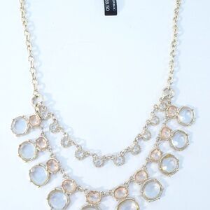 Banana Republic Crystal Round Stone Two Tier Necklace NWT 59.50